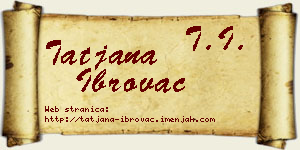 Tatjana Ibrovac vizit kartica